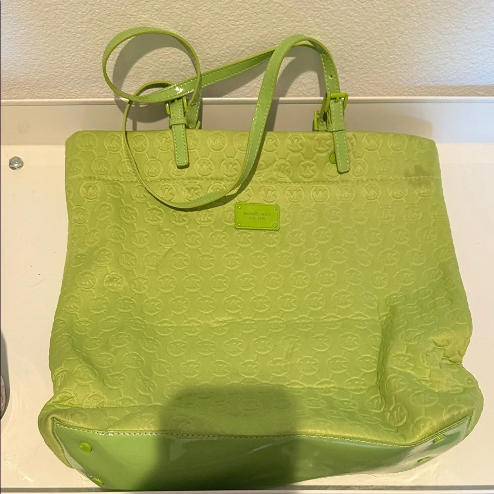 Michael Kors Neon Lime Logo Tote